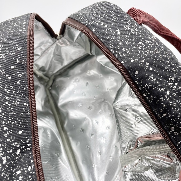 NEW Baloray Speckled Black White Handled Unisex Insulated Lunch Bag - Picture 8 of 11